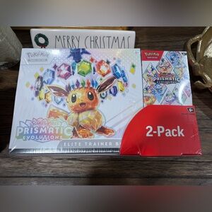 Pokemon TCG Prismatic Evolutions ETB with Booster Bundle Costco 2-Pack Sealed